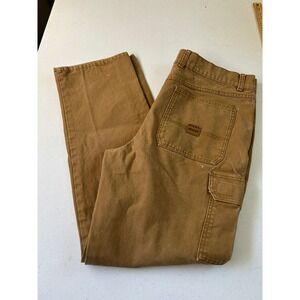 Brazos Mens Work‎ Cargo Pants Brown 36W x 34L Cotton Blend Utility Pockets